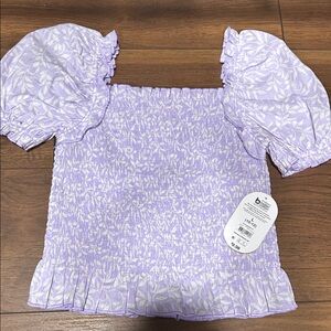 Wonder Nation Purple Floral Smocked Blouse